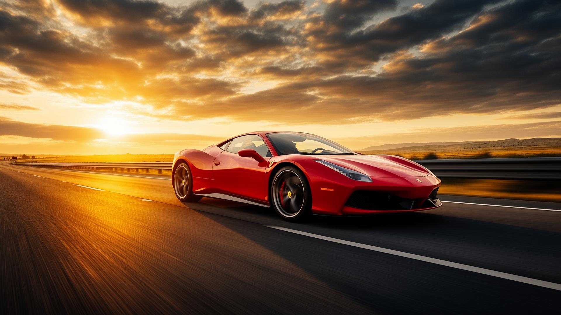 Luxury car on highway
